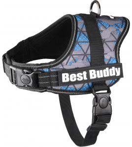 HOND HARNAS PLUTO BLAUW GRID S 40-51CM 50-70CM 12CM 25MM