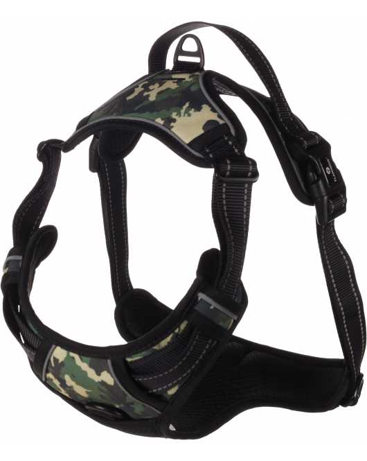 HOND HARNAS BALOU JUNGLE CAMOUFLAGE XL 46-76CM 80-105CM 25MM