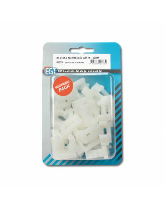 30 STUKS KLEMBEUGEL WIT 16-22MM