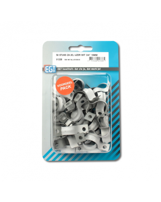 50 STUKS ZADEL IJZER WIT 3/4" 19MM