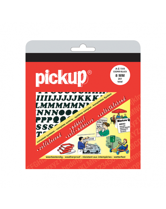 LETTER/CIJFERBOEK COOPERBLACK ZWART 8 MM
