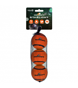 DOG COMETS TENNISBAL STARLIGHT M ORANJE (3-PACK)