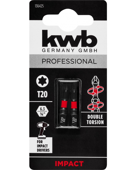 2 BIT DUBBEL TORSION 30 MM T20 S2