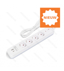STEKKERDOOS 4V+KNOP+USB 1,5M 3X1,0Q