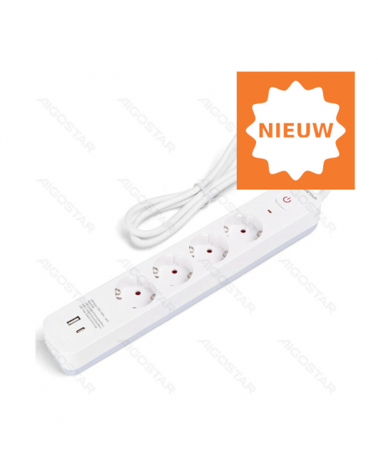 STEKKERDOOS 4V+KNOP+USB 1,5M 3X1,0Q