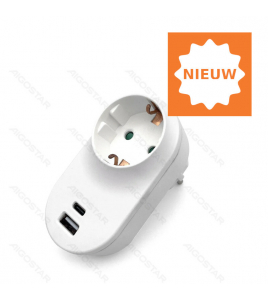 STEKKER WCD+RA+USB TYPE A&amp;C WIT