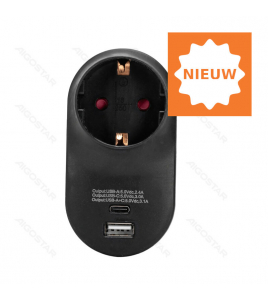 STEKKER WCD+RA+USB TYPE A&amp;C ZWART
