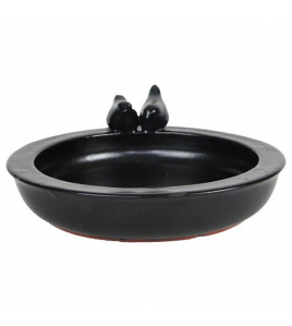 VOGELBAD KERAMIEK ROND ZWART