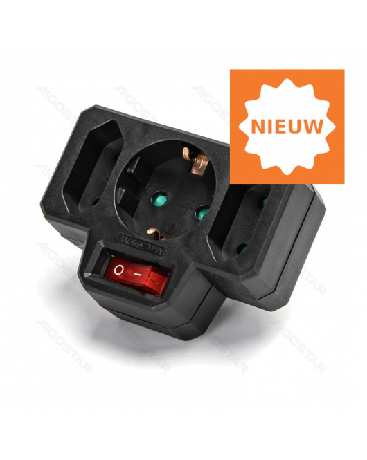 STEKKER WCD+RA+2X EURO+SCH.ZWART