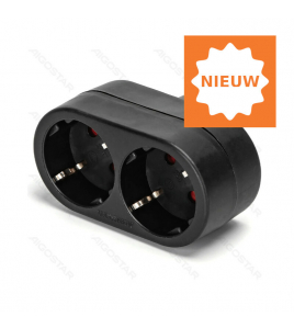 VERLOOPSTEKKER DUO 2X RA HORIZ. ZW