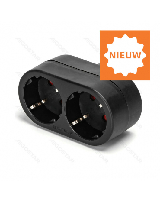 VERLOOPSTEKKER DUO 2X RA HORIZ. ZW