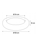 MAND ALBA ROND WIT 50X50X12CM