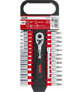 RATEL- EN DOPPEN SET 1/4&quot;28 DELIG