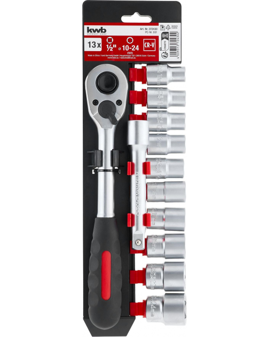 RATEL- EN DOPPEN SET 1/2"13 DELIG