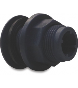 DOORVOER PP 1/2" BUITENDRAAD 6BAR GRIJS DOORVOER PP 1/2" BUITENDRAAD 6BAR GRIJS