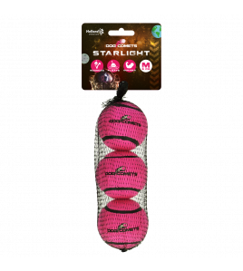DOG COMETS TENNISBAL STARLIGHT M ROZE (3-PACK)