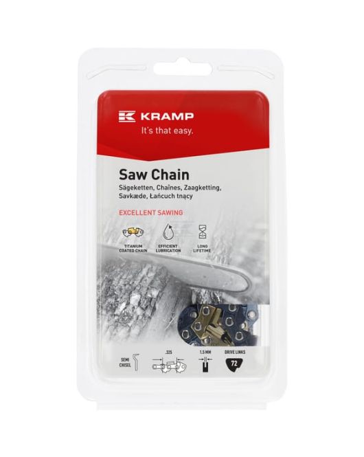 ZAAGKETTING .325" 1,5MM 72 DL HALFHAAKSE BEITEL KRAMP ZAAGKETTING .325" 1,5MM 72 DL HALFHAAKSE BEITEL KRAMP