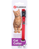 KATTENHALSBAND + BEL ZIGGI ROOD 20-35CM 10MM