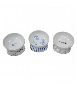 JACK AND VANILLA 5TH AVENUE FAENZA VOERBAK MET VISGRAAT EN VISSEN BLAUW-WIT-90ML-ø13