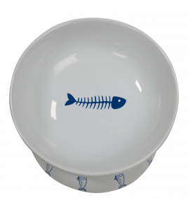 JACK AND VANILLA 5TH AVENUE FAENZA VOERBAK MET VISGRAAT EN VISSEN BLAUW-WIT-90ML-ø13