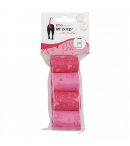 MR.POOP LOVE NANO NAVUL. POEPZAKJES 4 ROLLETJES-ROZE MOTIEF