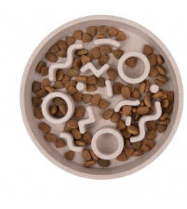 DISTRICT 70 BAMBOO CAT SLOW FEEDER 13,5X CM BEIGE