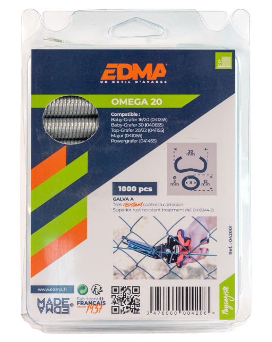EDMA RINGKRAMMEN OMEGA 20 MM GEGALVANISEERD 1000 STUKS