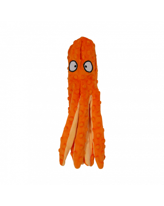 JV BUBBLE PLUSH HONDENSPEELTJE-OCTOPUS-32CM ORANJE-M