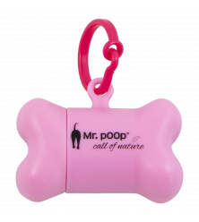 MR.POOP LOVE NANO HOUDER ROZE+2 ROLLETJES-ROZE MOTIEF