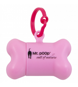MR.POOP LOVE NANO HOUDER ROZE+2 ROLLETJES-ROZE MOTIEF