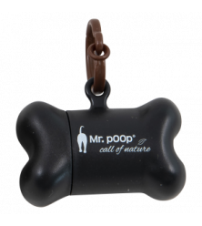 MR.POOP SAFARI NANO HOUDER ZWART+2 ROLLETJES-SAFARI MOTIEF