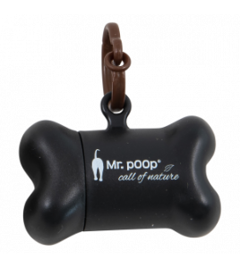 MR.POOP SAFARI NANO HOUDER ZWART+2 ROLLETJES-SAFARI MOTIEF