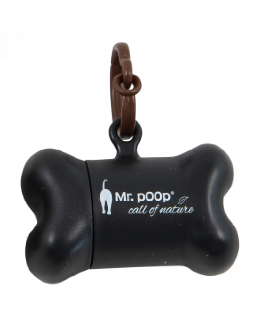 MR.POOP SAFARI NANO HOUDER ZWART+2 ROLLETJES-SAFARI MOTIEF