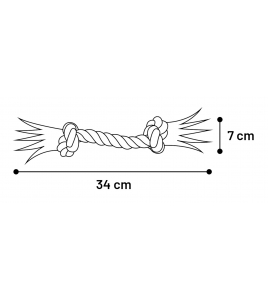 HS KATOEN JIM KNOOPBEEN 2 KNOPEN MUNT/WIT/GRIJS L 35CM