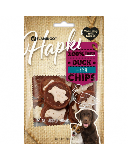 HAPKI CHIPS MET EEND & VIS + KOEKJE 85GR