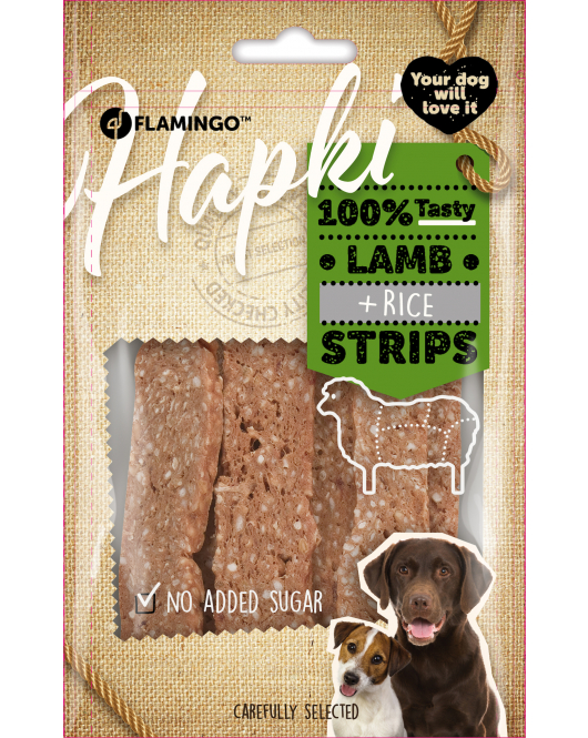 HAPKI STRIPS MET LAM & RIJST 85G HAPKI STRIPS MET LAM & RIJST 85G