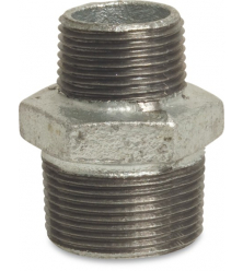 PROFEC NR. 245 VERLOOPNIPPEL GIETIJZER GEGALVANISEERD 3/4" X 1/2" BUITENDRAAD 25BAR DVGW
