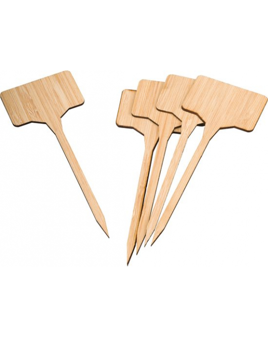 PLAAT ETIKETTEN BAMBOE - H14,6 X 5,4 CM Ã¡ 5 STUKS