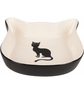 EETPOT KAT NALA KATTENGEZICHT KERAMISCH ZW-WIT 220ML 12,5CM