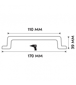 DIFFERNZ MEUBELGREEP - RECHT - 170 MM - MAT CHROOM