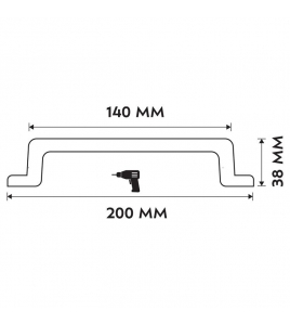 DIFFERNZ MEUBELGREEP - RECHT - 200 MM - MAT CHROOM