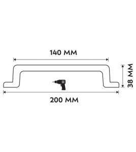 DIFFERNZ MEUBELGREEP - RECHT - 200 MM - MAT ZWART