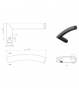 DIFFERNZ ESSENCE DEURKRUK - RECHT - ROND ROZET - BLIND - ZWART