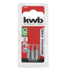 KWB 3 SCHROEFBITS 25MM TORX 7 KAART