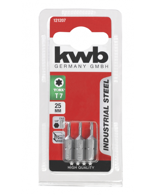 KWB 3 SCHROEFBITS 25MM TORX 7 KAART