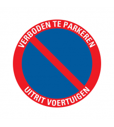 BORD VERBODEN TE PARKEREN UITRIT 180 MM ROND