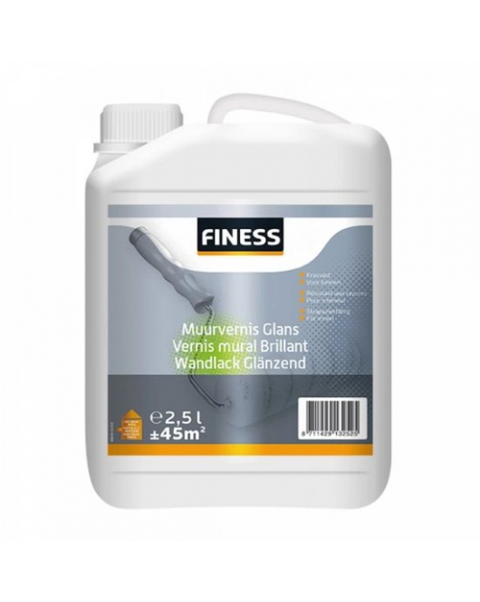 FINESS MUURVERNIS GLANS 2,5 L ACRYL KLEURLOOS