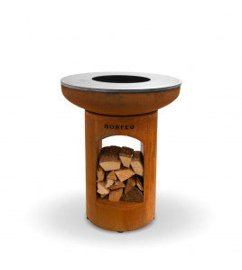 BBQ BONBIZA CORTEN MET HOUTOPSLAG