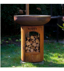 BBQ BONBIZA CORTEN MET HOUTOPSLAG