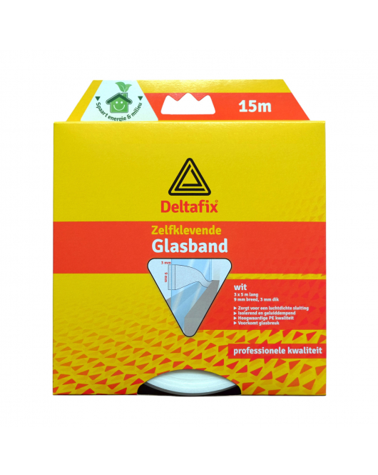 GLASBAND ZELFKLEVEND WIT 15 M 9 MM X 3 MM